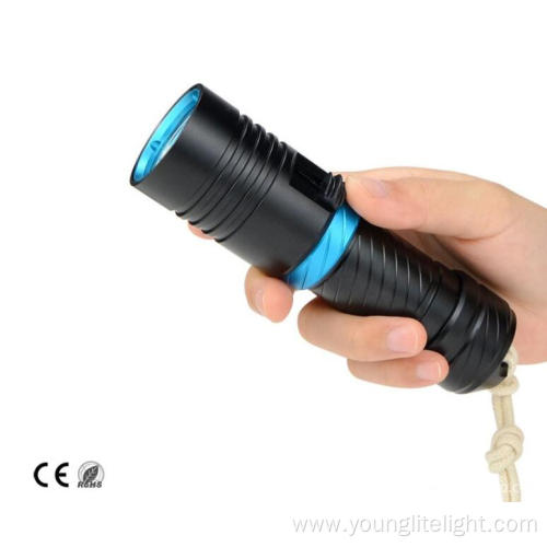 Underwater Rechargeable Diving Flashlight Wit Strap